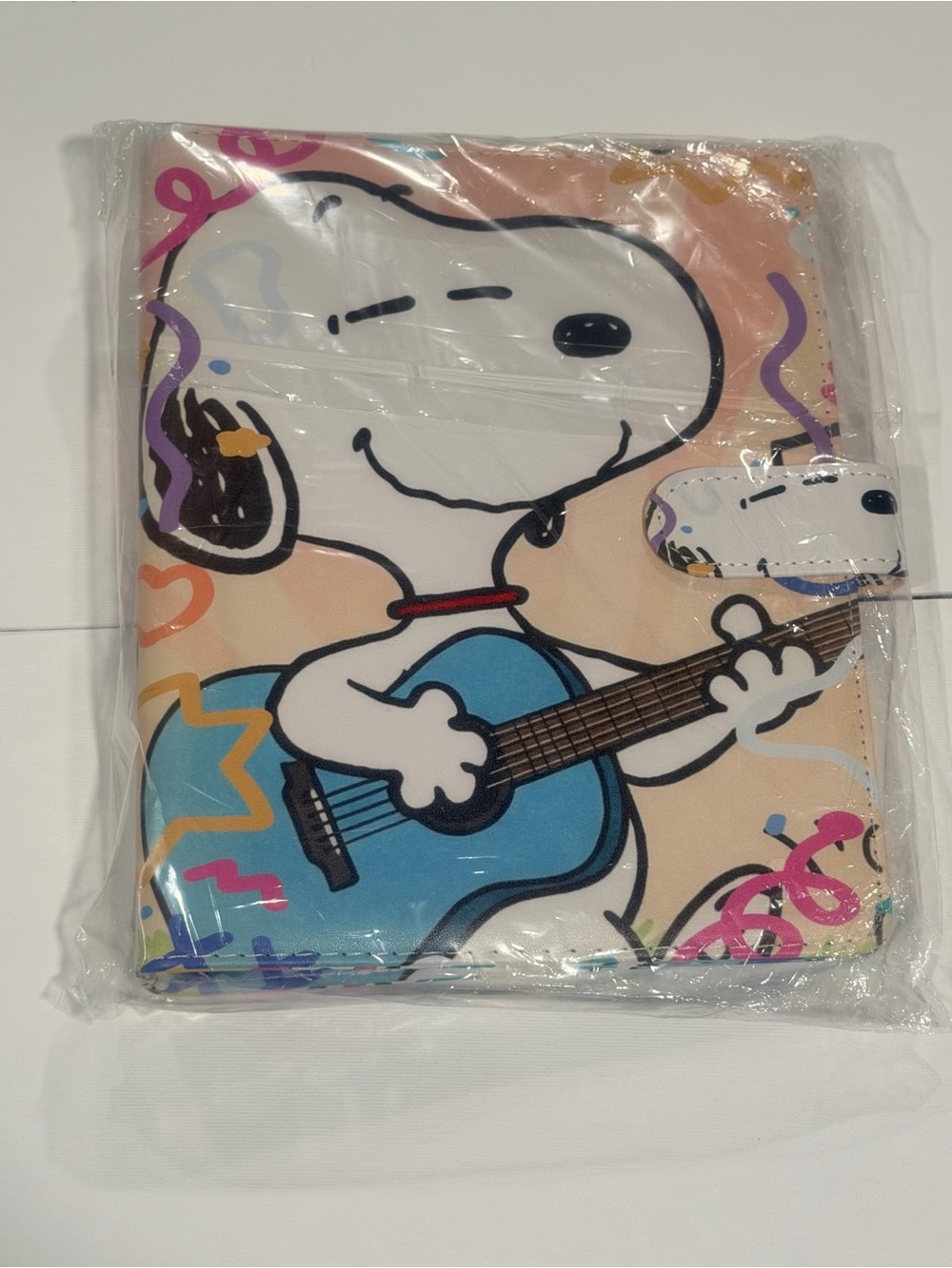 Snoopy Guitar Hardcover Journal - Blue & Peach